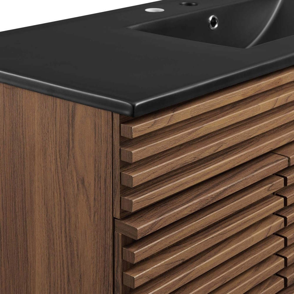 Modway Render 48" Single Bathroom Vanity in Walnut Black