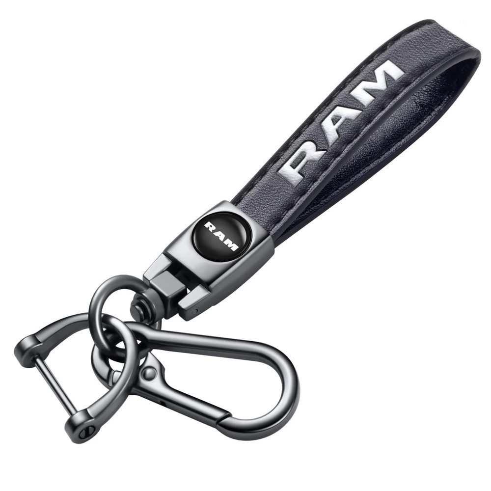 🔑⛓️Genuine Leather Keychain for Dodge RAM - Black