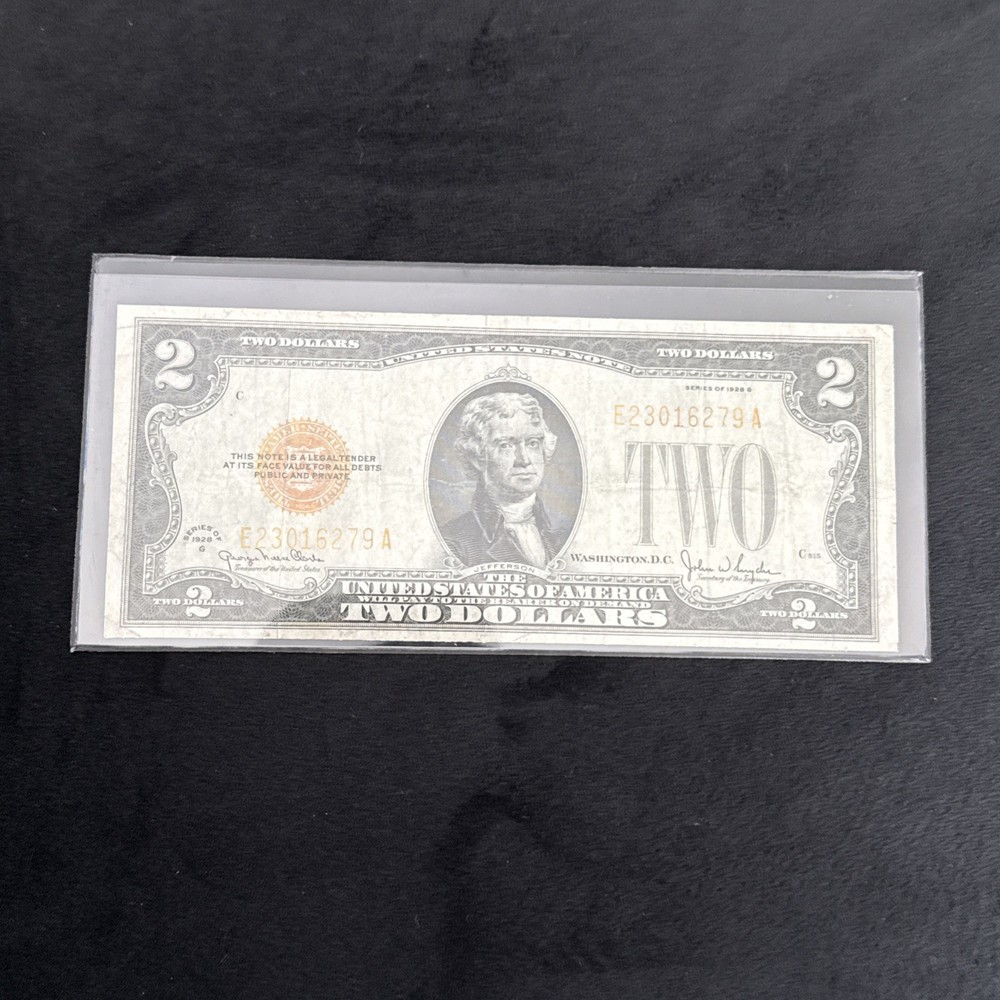 1928  G  $2 Dollar Bill  Yellow / Seal Note