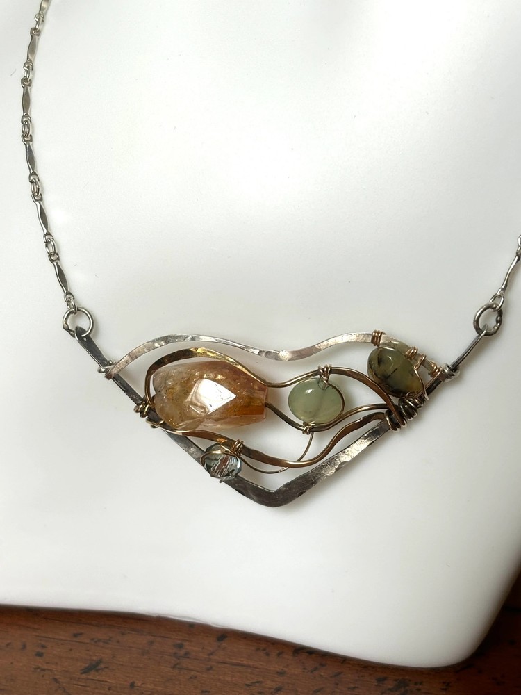 Gemstone Wedge Necklace 83015N