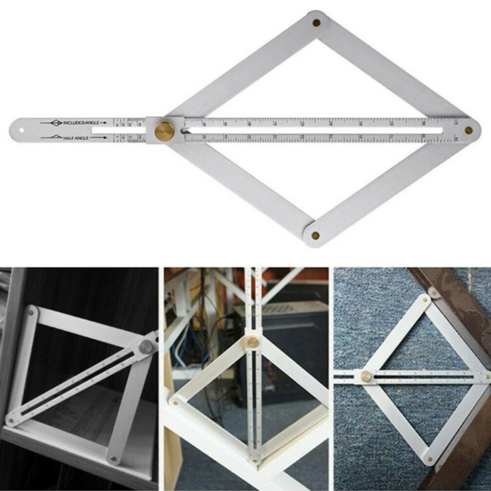 Square Protractor Protractor Stainless Steel Tool 17.1cm Silver Artifact