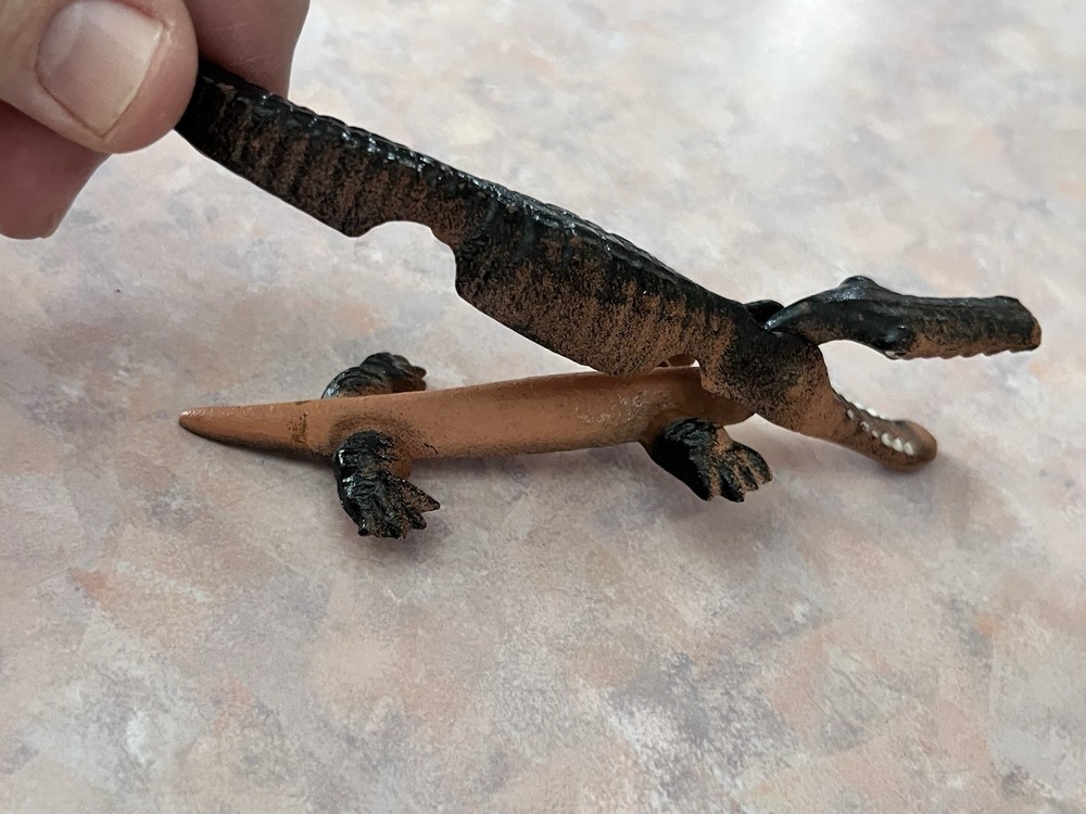 Vintage Cast Iron small Alligator original paint Nutcracker