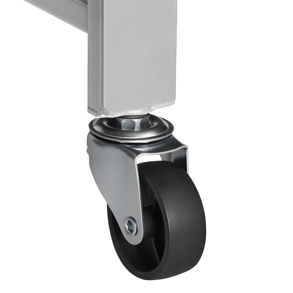 5-Tier Folding Storage Shelf on Wheels No Assembly Grey Organizer