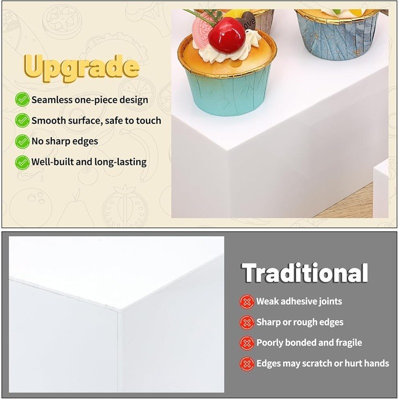 Acrylic Display Riser Set 8 Stands Buffet Food Organizer Multi Level Tableware