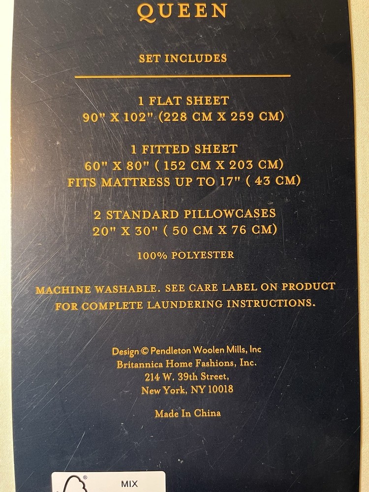 Pendleton Queen Size Cooling Technology Bed Sheet Set Marshmallow Ivory NWT