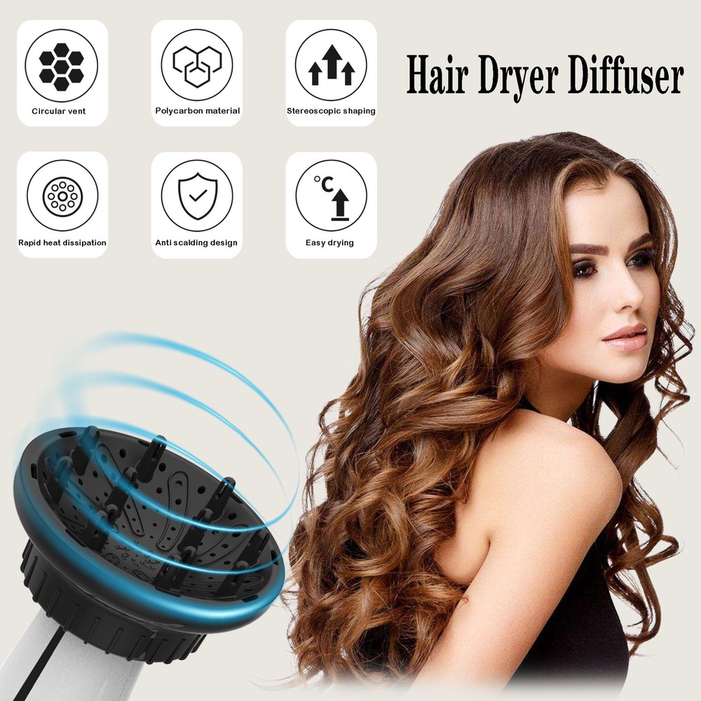 Diffuser Attachment for Hair Dryer,Hair Dryer Diffuser, Hair Diffuser Adaptab...