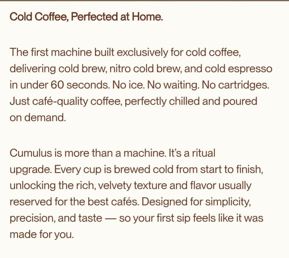 Cumulus Cold Brew Nitro Espresso Coffee Machine Maker