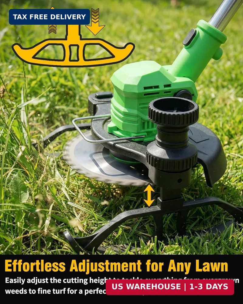 Cordless Weed Wacker Battery Powered, 21V Electric Weed Eater & String Trimmer -