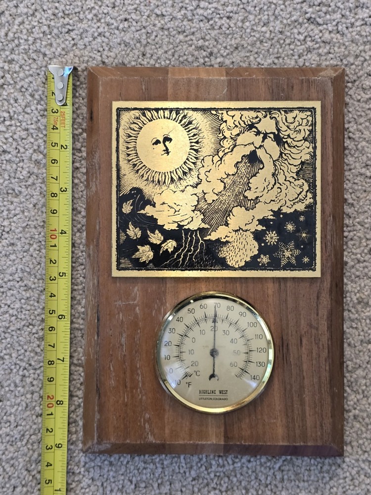 Highline West Wall Hanging Thermometer on Brass