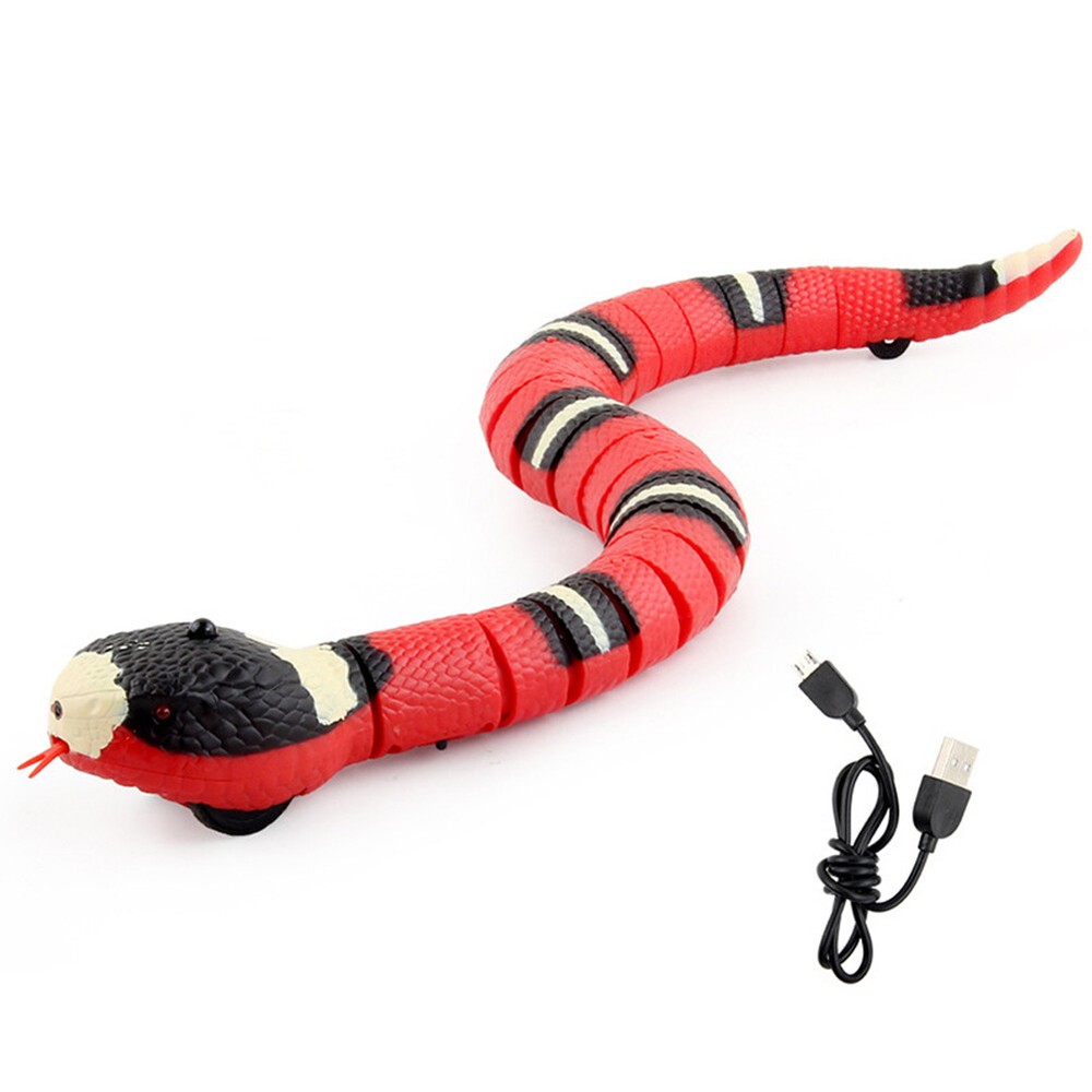 US 1-2 Pack USB Charging Smart Sensing Snake Electron Interactive Cat Dog Toys