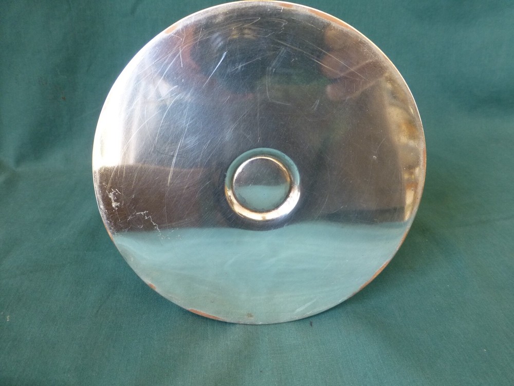 Two Antique Silver on Copper Candle Holders