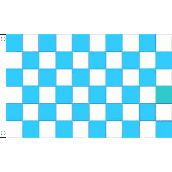 Sky Blue & White Check Flag Table Desk Top Hand Waving Flags Scrunchie Displays
