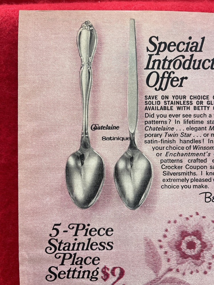 Vintage 1967 General Mills Stainless Flatware Print Ad Advertisement Only