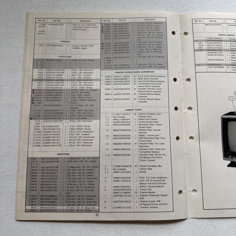 Sharp Electronics Color Television Model C1385 Preliminary Service Information