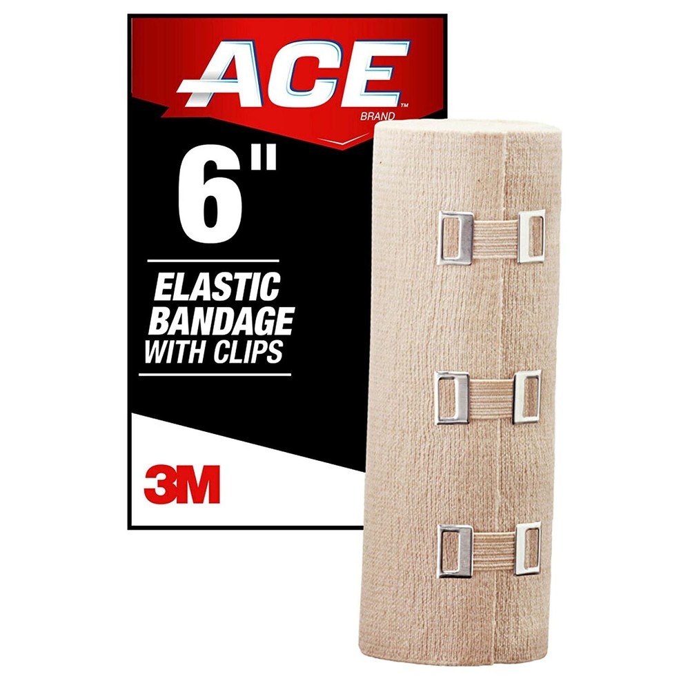 ACE Elastic Bandage with Clips: 4 in. width (Black)