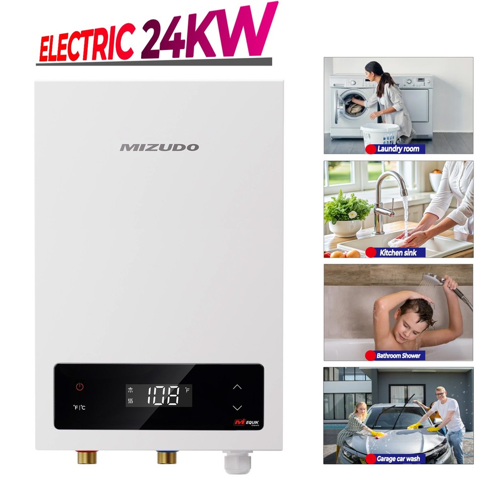 24kW Electric Tankless Water Heater Instant Hot Boiler for Whole House On-Demand