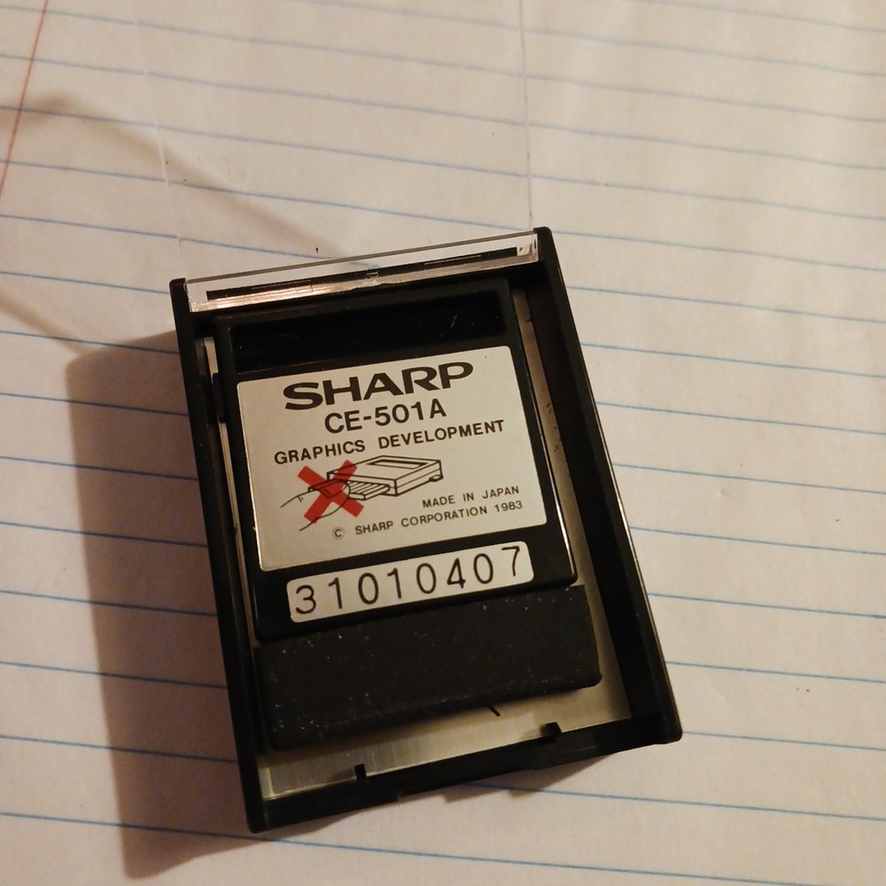 Sharp Pocket Computer Data Card CE 501A GRAPHICS DEVELOPMENT 31010407 JAPAN 1983