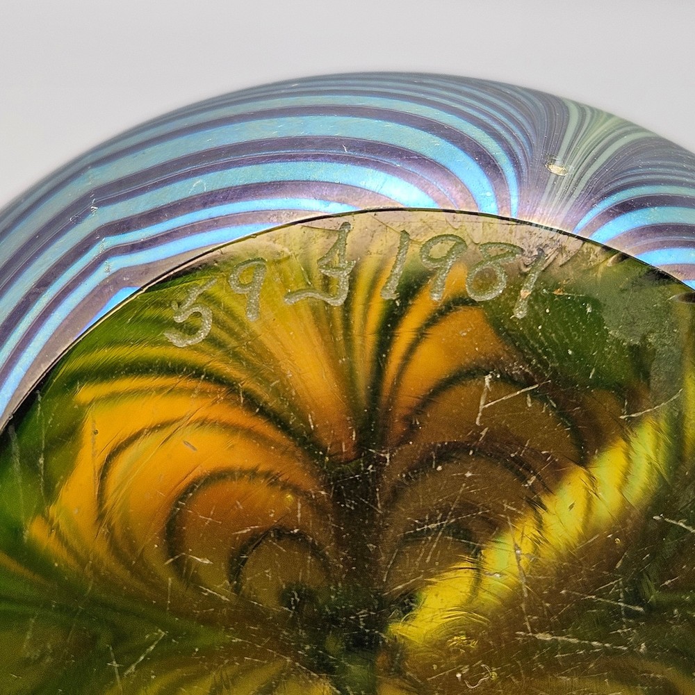 1981 Orient & Flume Pulled Feather Paperweight