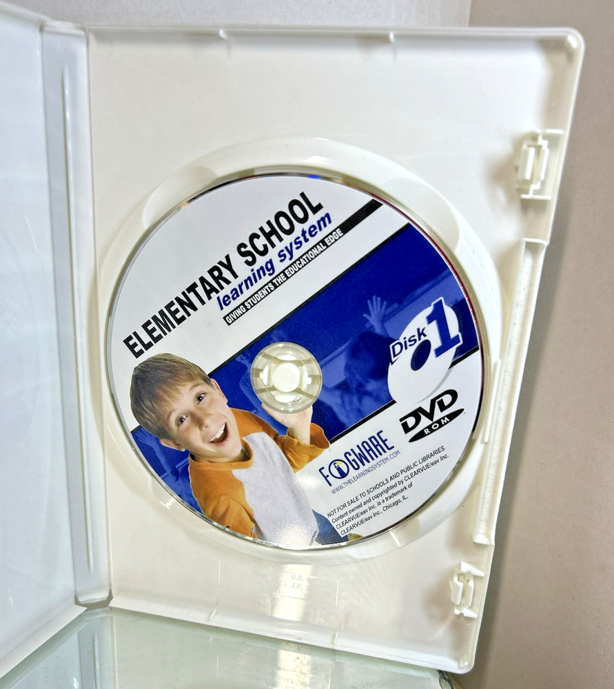 Fogware ELEMENTARY SCHOOL Learning System NEW DVD Disk 1 Math/Science/History