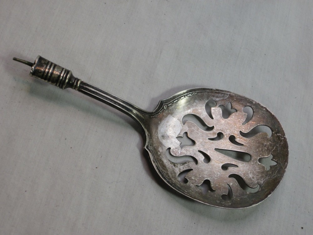 incomplete antique marked " STERLING MOUNTED " sifter spoon *no handle