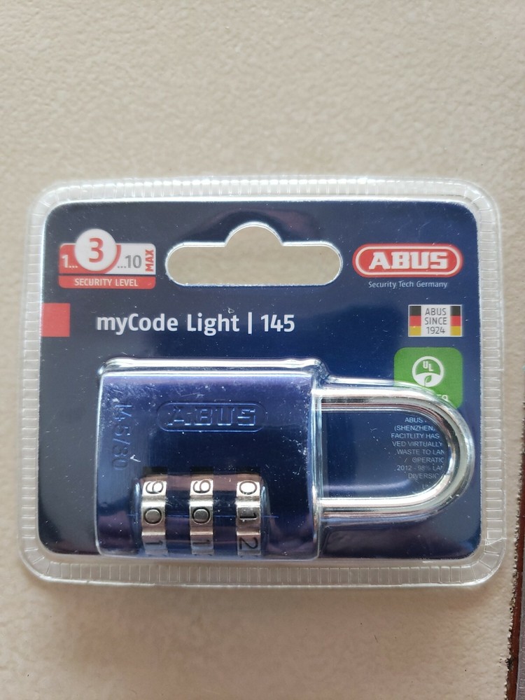 ABUS 145/30 Aluminum Blue 3-Dial Resettable Combination Padlock