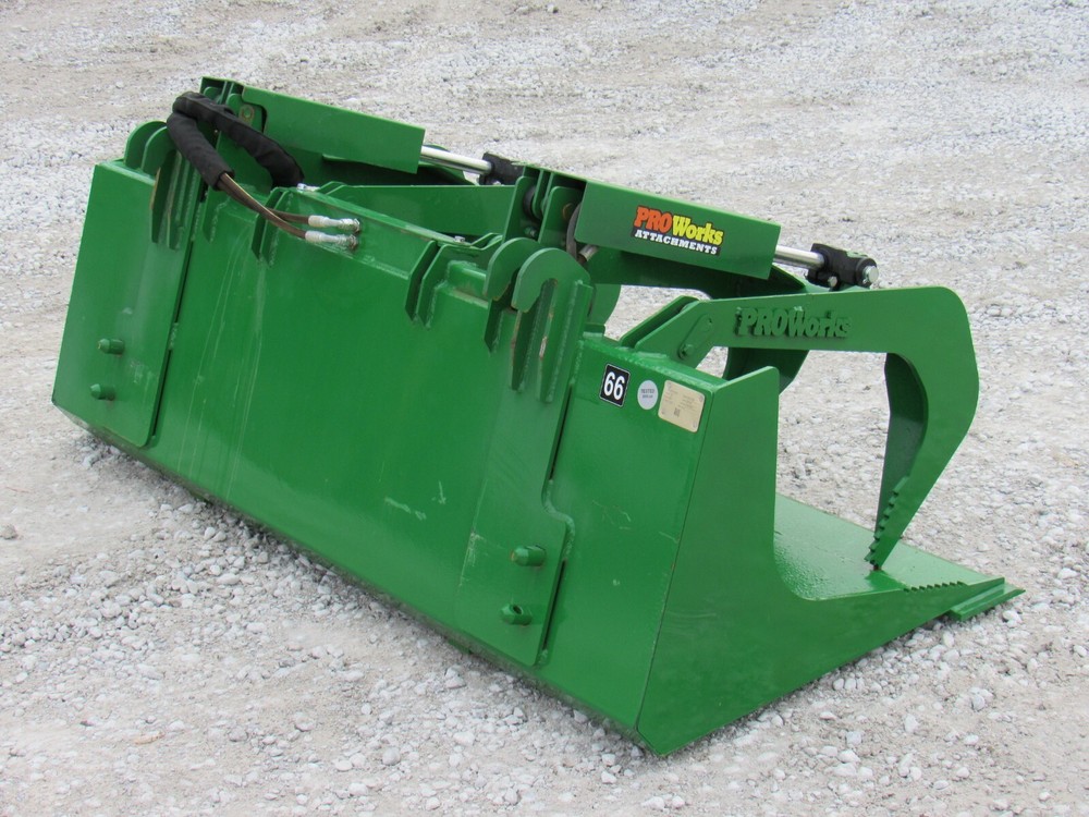 66″ Compact Tractor Solid Bottom Bucket Grapple Fits John Deere Tractor Loader