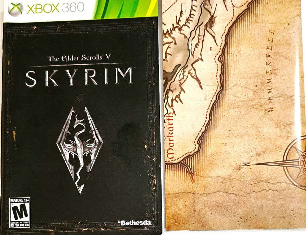 Replacement XBOX 360 Game Manual Guide - SKYRIM