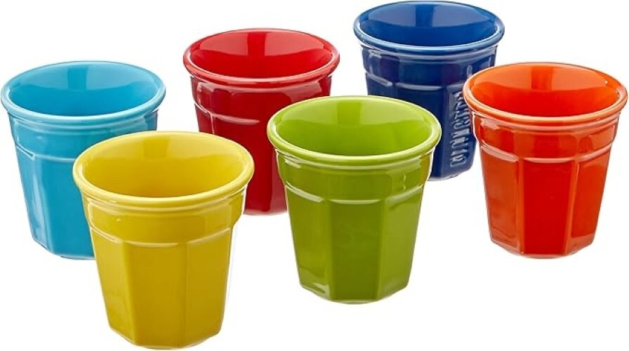 Bialetti Octagonal Multicolour Cups 6 Set Coloured Coffee Espresso Bicchierini