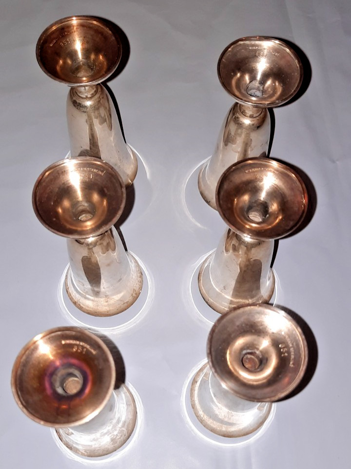 Gorham Sterling cordial goblets 3" 6 Quantity
