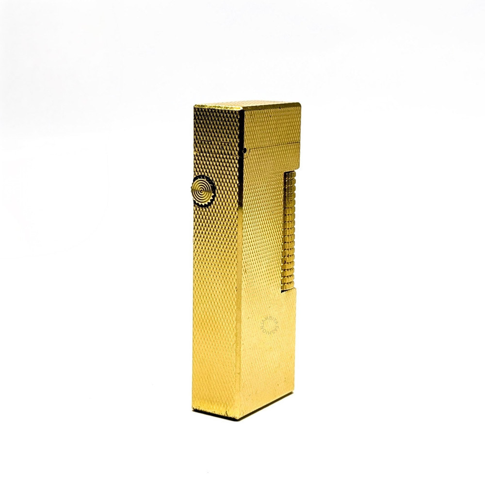 Dunhill Rollagas Barley Pattern Lighter Gold-Plated Swiss Made 90s Fully Working