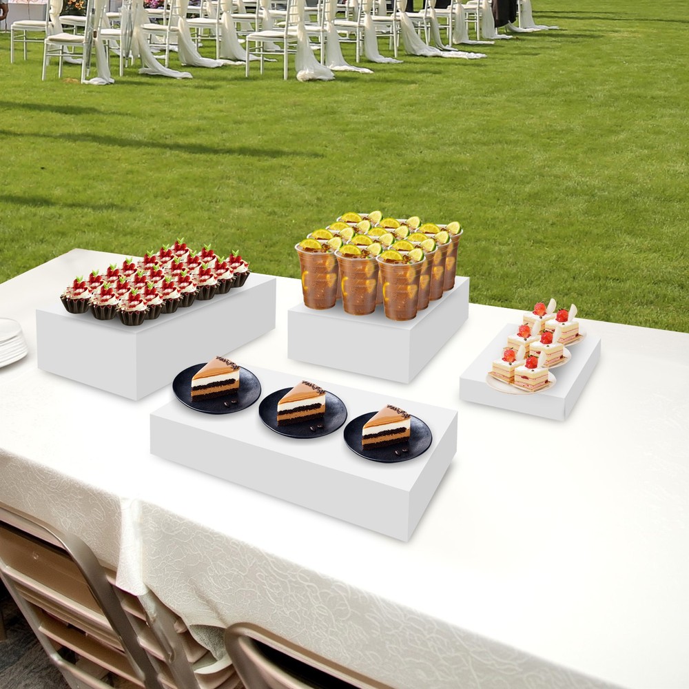 4pcs Cupcake Display Stand Acrylic Buffet Riser Multi-purpose Nesting Stand