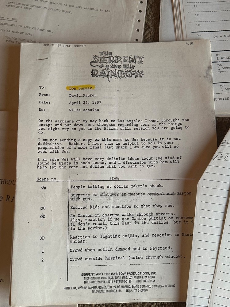 THE SERPENT AND THE RAINBOW RICHARD MAXWELL 1986 SCREENPLAY BLACK MAGIC SCRIPT