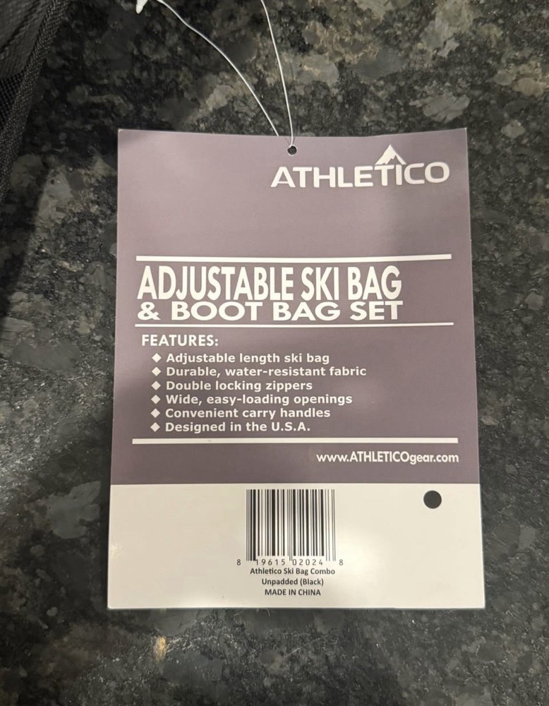 Athletico Adjustable Ski & Boot Bag Combo, Water-Resistant, Double Locking Zipp…