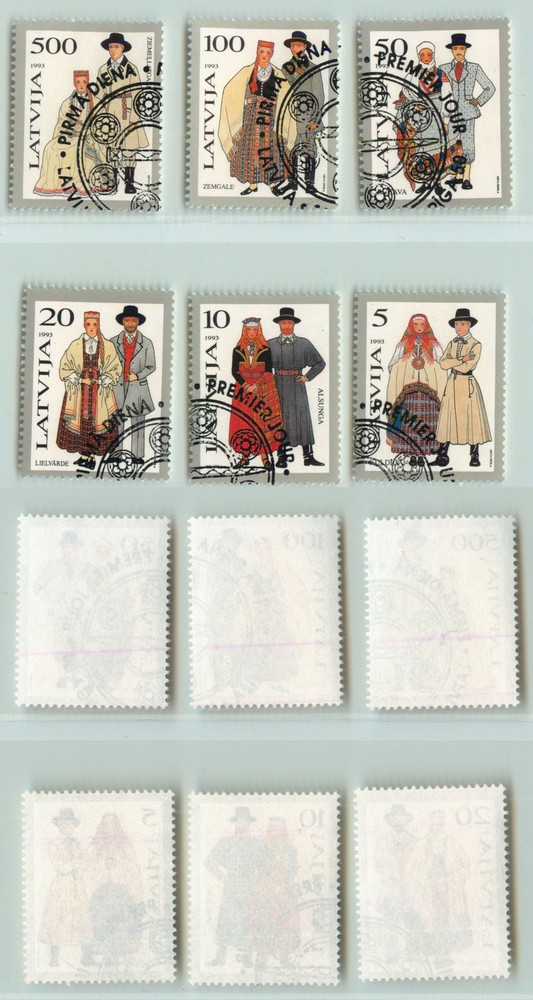 Latvia 1993 SC 343-348 used . e4268
