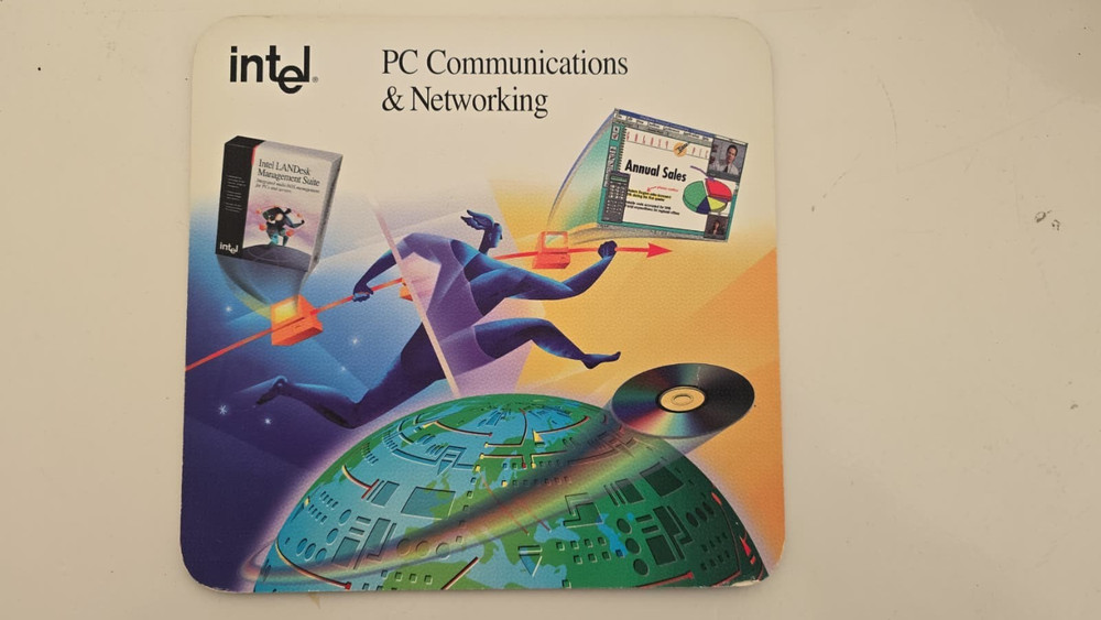 Vintage Intel PC Communications & Networking  Mouse Pad  7.5" X 7.25"