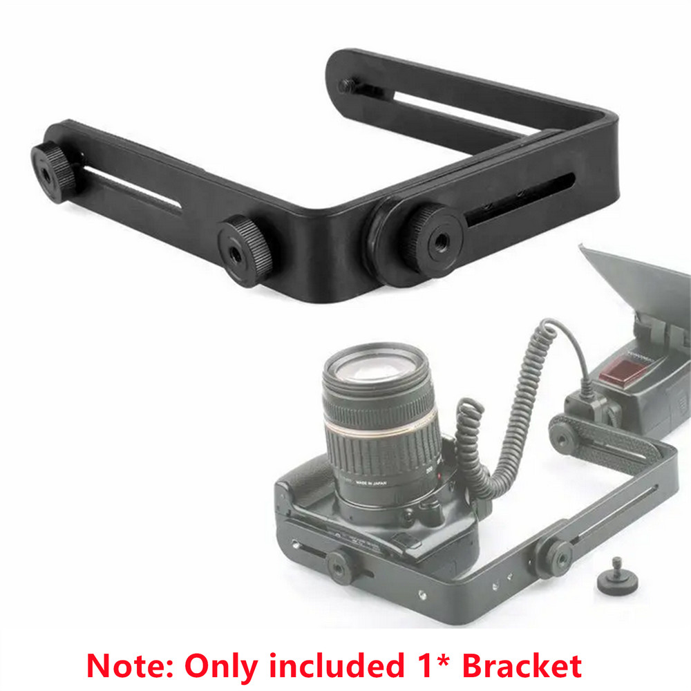 For DSLR Camera Dual L Shape Camera Flash Bracket Bilateral Frame L-bracket