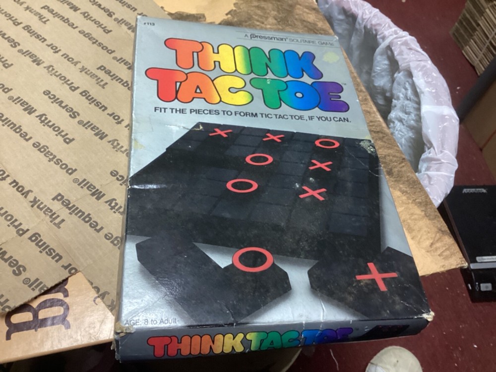 Vintage 1984 Pressman Think Tac Toe Game Complete In Box