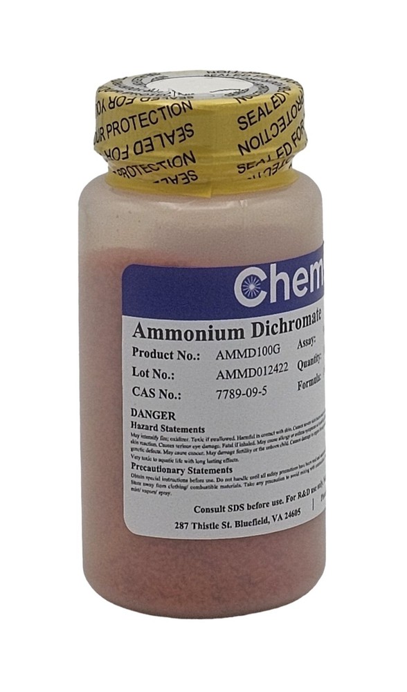 Ammonium Dichromate, ACS, 99.5+%, 100g