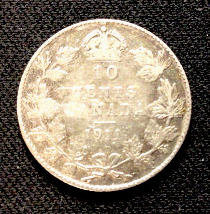 1919 Canada Silver! 10 Cents! ENN Coins