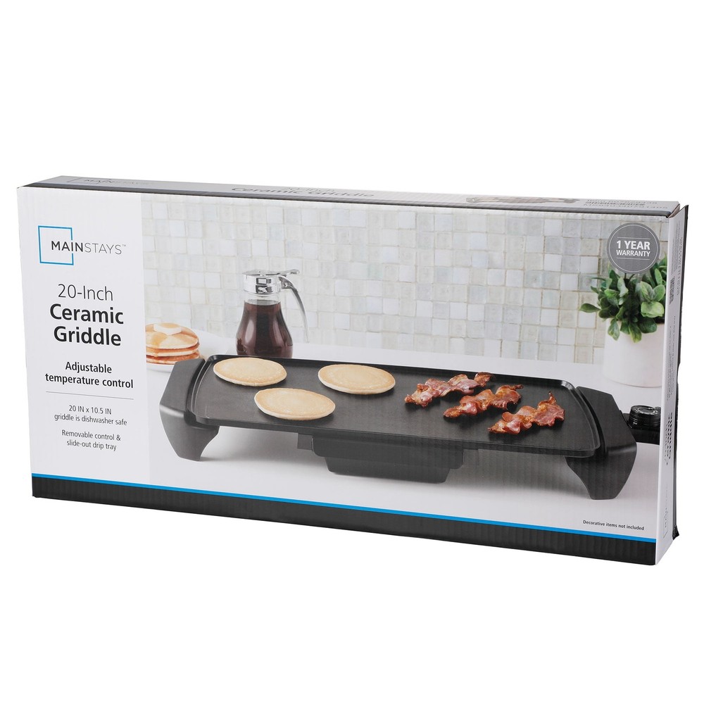 20” Electric Griddle - Non-Stick, Temperature Control,1500 W,Ceramic Coating