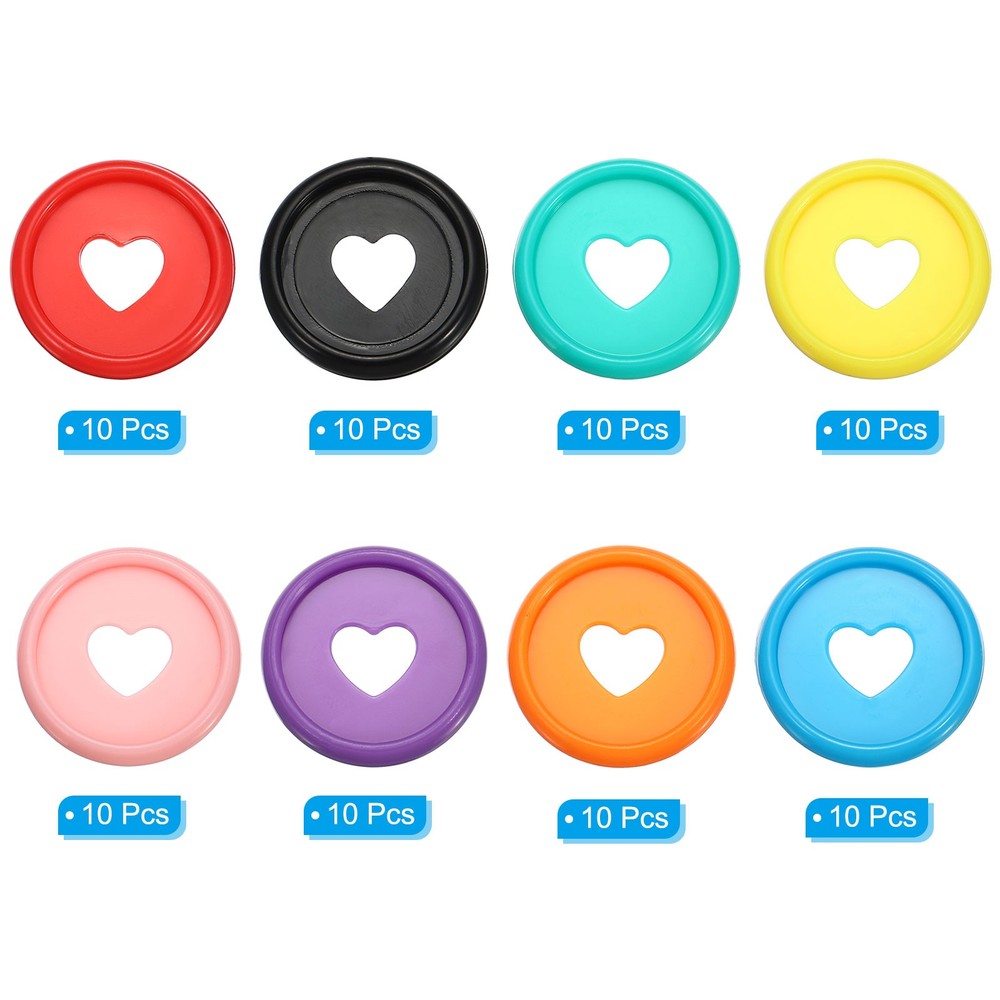24mm Book Binding Discs 80pcs Discbound Expansion Discs Heart, Assorted Colors