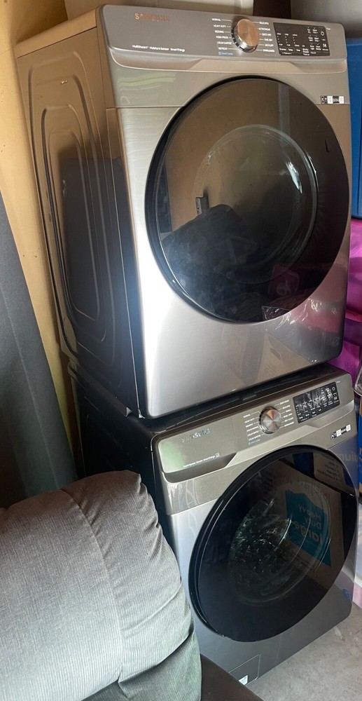 Stainless Steel Samsung Washer and Dryer Set (front loading/stackable)