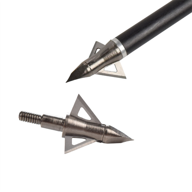 12PCS Archery Hunting Arrow Broadhead 100Grain 3 Sharp Blade Points Shooting