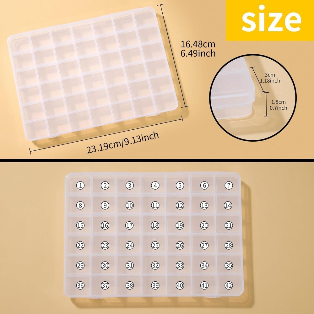Plastic Bead Organizer Storage Box With Dividers