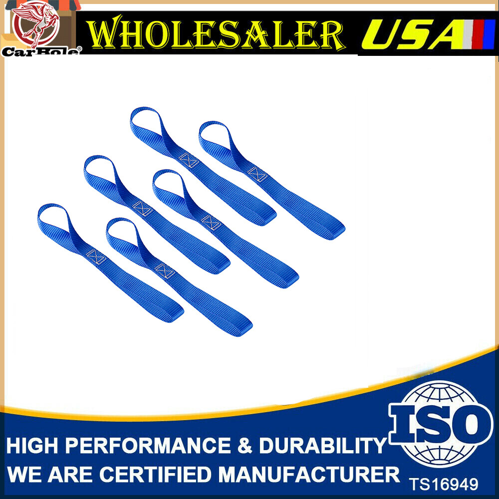 6x Soft Loop Tie Down Straps Securing Ratcheting 4500lbs For Motorcycle ATV UTV