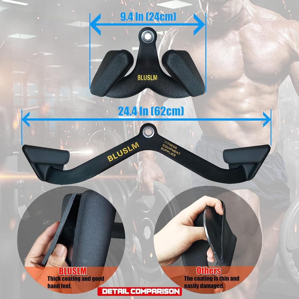 LAT Pull Down Bar for Cable Machine, LAT Pulldown Attachments T Bar V Bar Cable