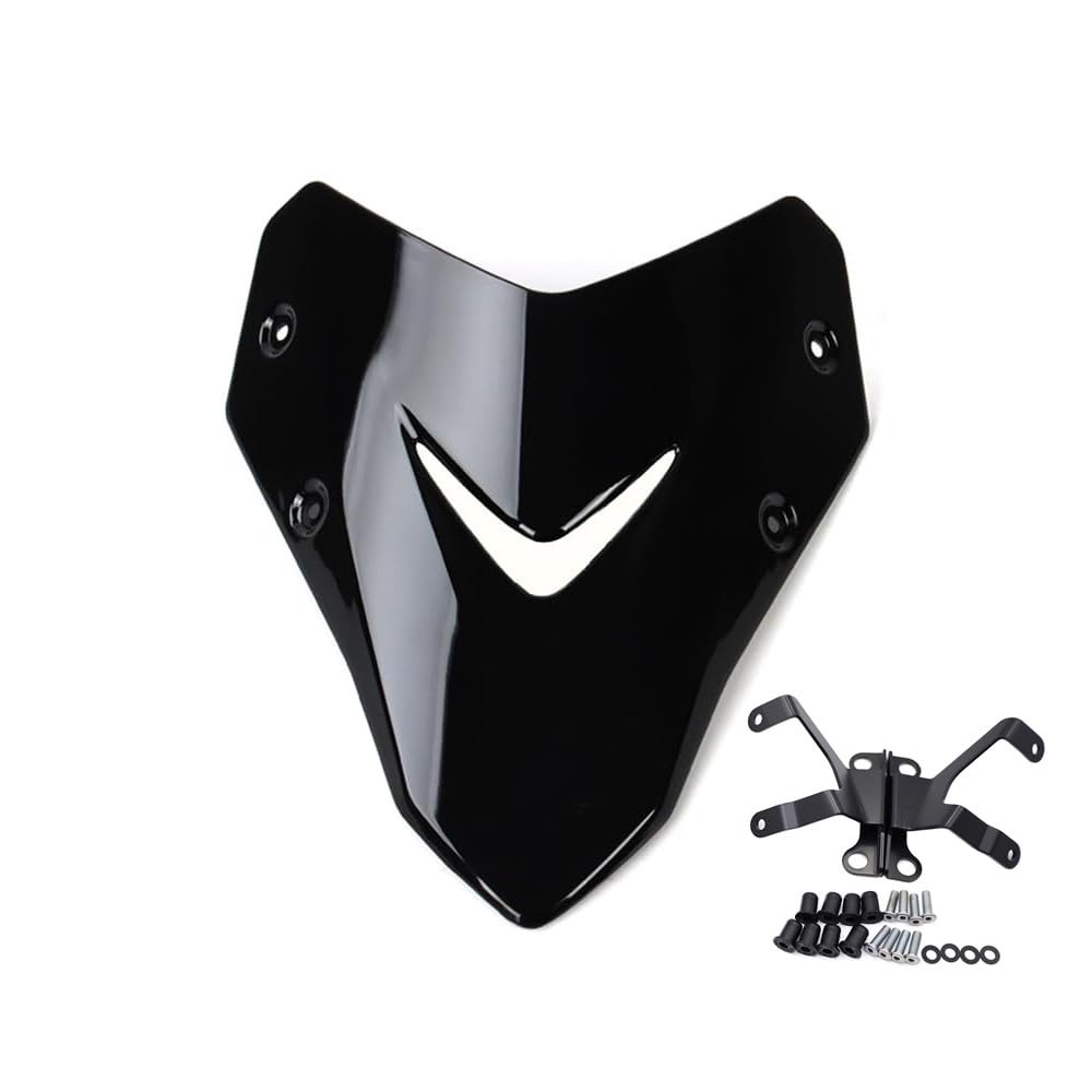 Black Motorcycle Windshield Wind Deflector Windscreen Front Flyscreen
