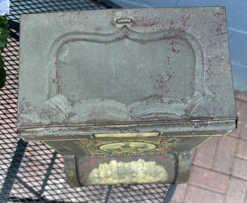 Antique Tin Toleware Store Display Spice Container Italy