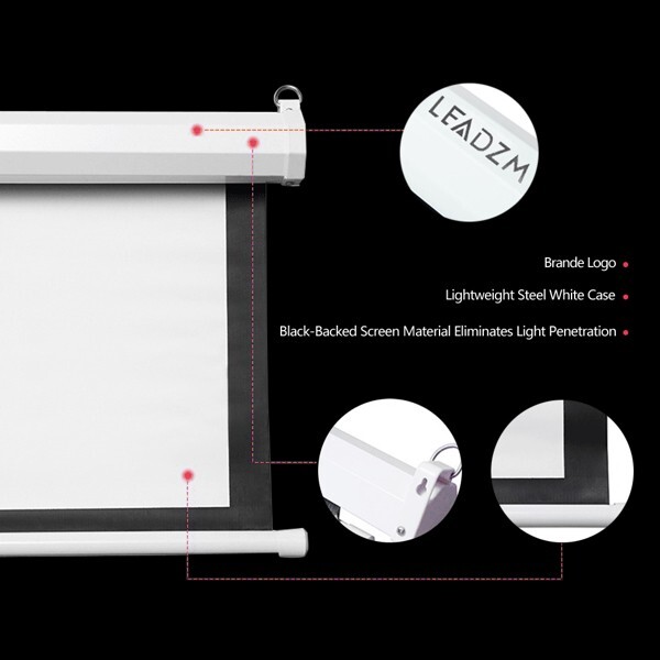 100" 4:3 80" x 60" Viewing Area Motorized Projector Screen with Remote Control M