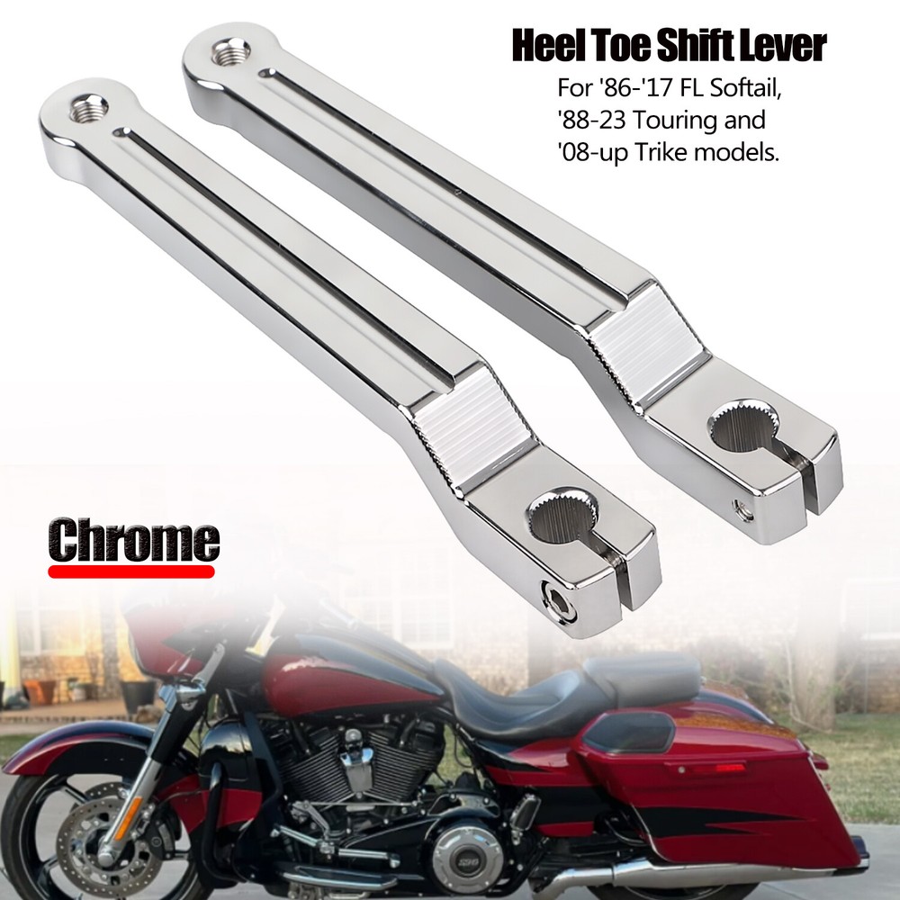 Chrome Heel Toe Shift Levers For Harley Road Glide FLTR Night Train Softail FXST